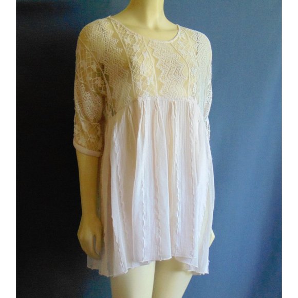 Free People Dresses & Skirts - Free People Sheer Lace Babydoll Mini Dress XS/S